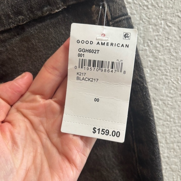NWT Good American Good Girlfriend High Black Denim Jeans - Picture 2 of 5